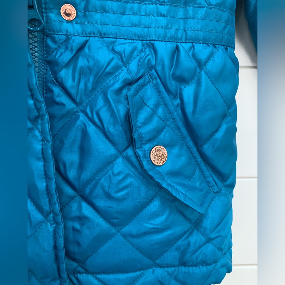 London Fog Quilted Light Weight Hooded Little Girls Coat Size 4T - Picture 7 of 15